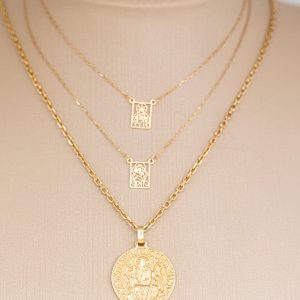 Escapulario De Oro 18k Y Cadena Cartier Con Dije San benito