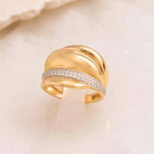 Anillo De Oro 18K Con Diamantes